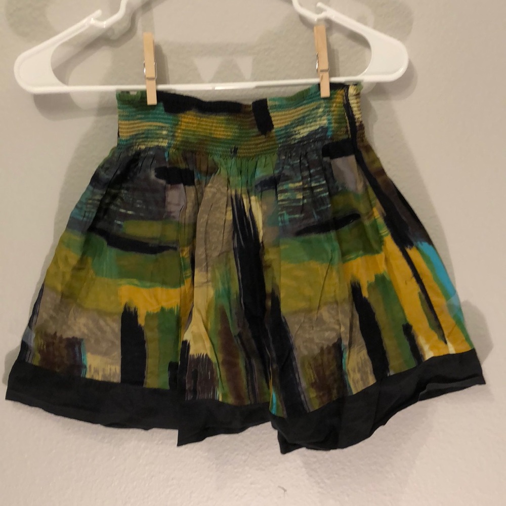 Multicolored A Line Mini Skirt